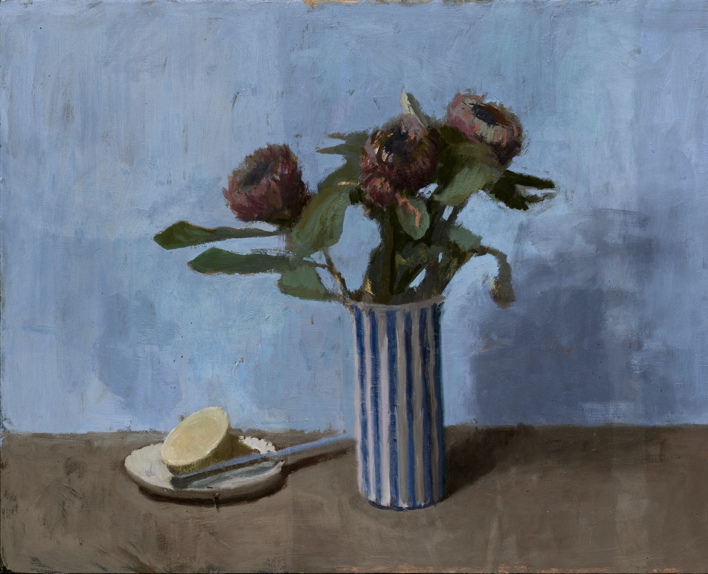 Flowers in a Striped Vase, 2019